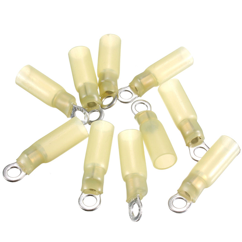 new arrvial!!! 10pcs 4.3mm yellow terminals insulated ring connector 4.0-6.0mm 12-10awg m4 electrical equipment