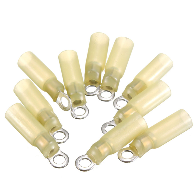 new arrvial!!! 10pcs 4.3mm yellow terminals insulated ring connector 4.0-6.0mm 12-10awg m4 electrical equipment