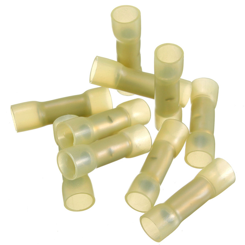 new arrvial!!!10pcs yellow terminals insulated heat shrink butt connector 4.0-6.0mm 12-10awg electrical equipment new arrvial!!!10pcs yellow terminals insulated heat shrink butt connector 4.0-6.0mm 12-10awg electrical equipment