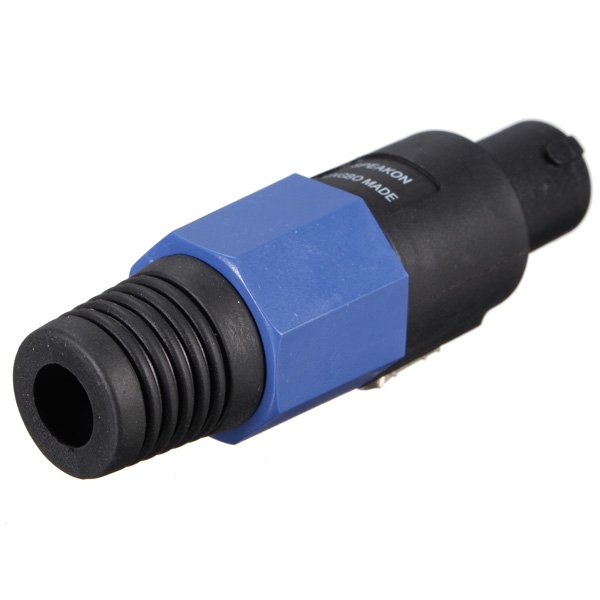 new arrvial!!!2pcs blue ring speakon speaker cable 4pin 4pole pro audio male plugs connector excellent quality