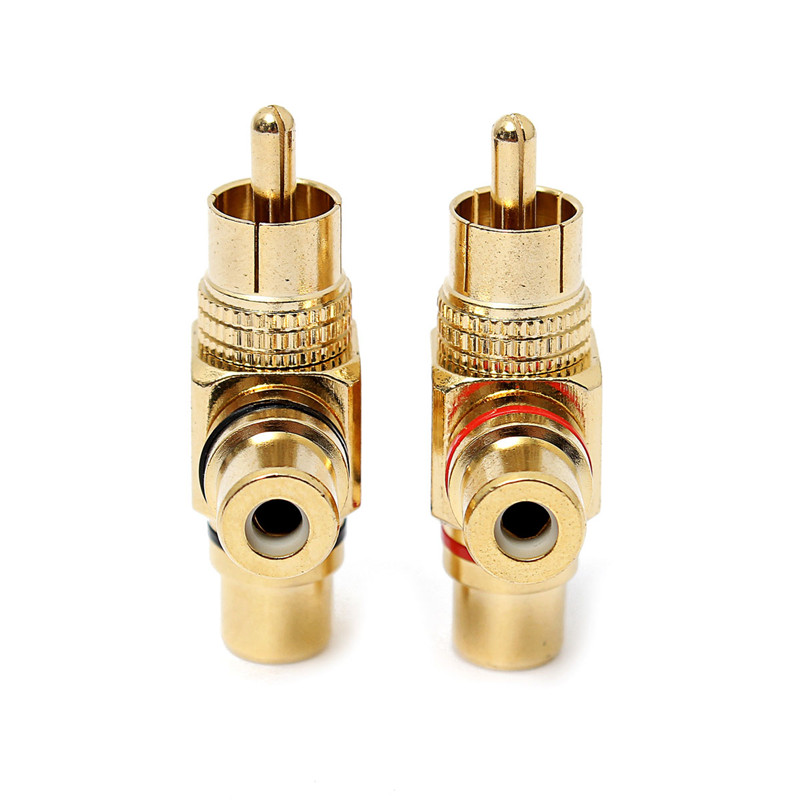 new arrvial!! 2x gold plated duplex audio rca splitter ac adapter 1 male to 2 female red+black excellent quality