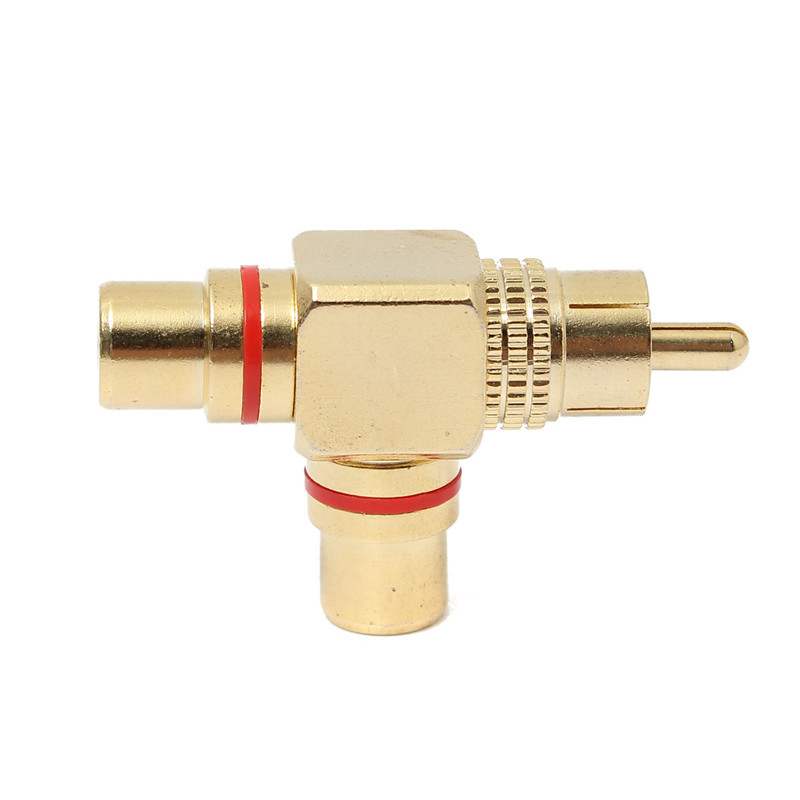 new arrvial!! 2x gold plated duplex audio rca splitter ac adapter 1 male to 2 female red+black excellent quality