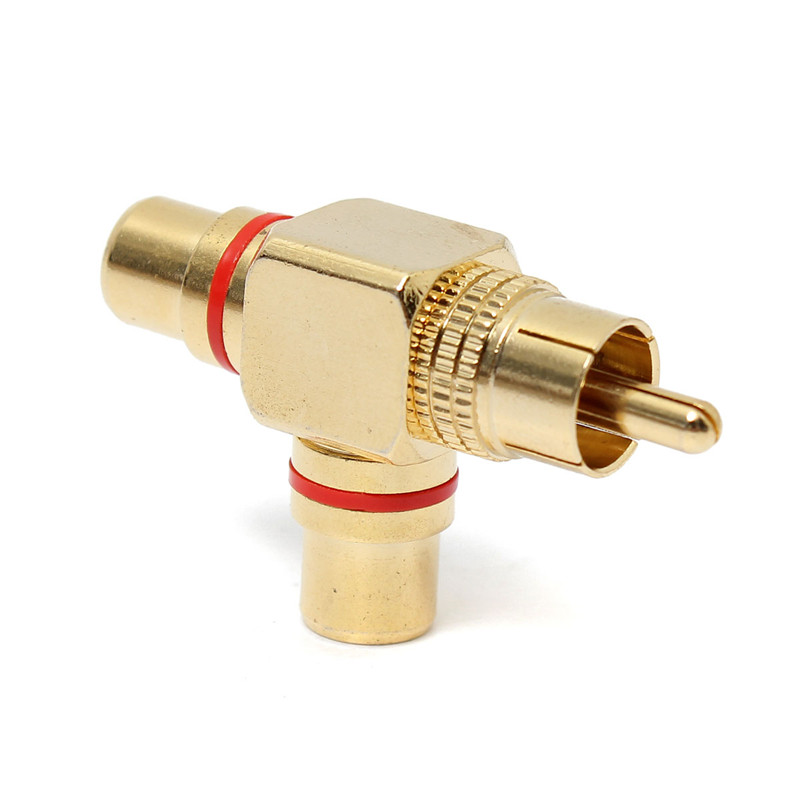 new arrvial!! 2x gold plated duplex audio rca splitter ac adapter 1 male to 2 female red+black excellent quality