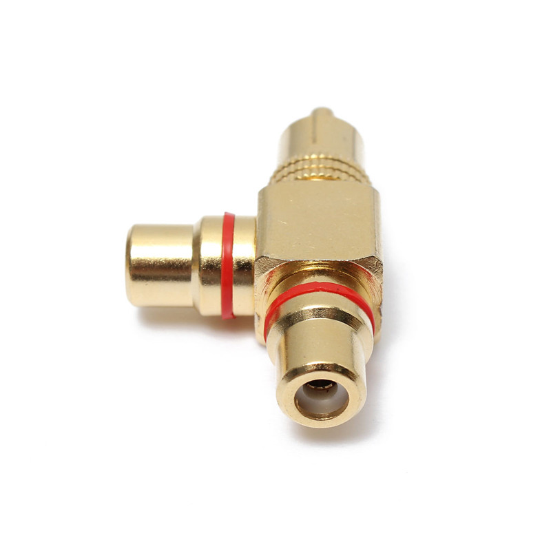 new arrvial!! 2x gold plated duplex audio rca splitter ac adapter 1 male to 2 female red+black excellent quality