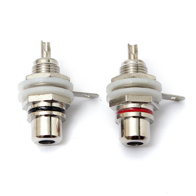 new arrvial!!!silver plated rca phono chassis sleve nut bulkhead solder female sockets insulated panel connectors
