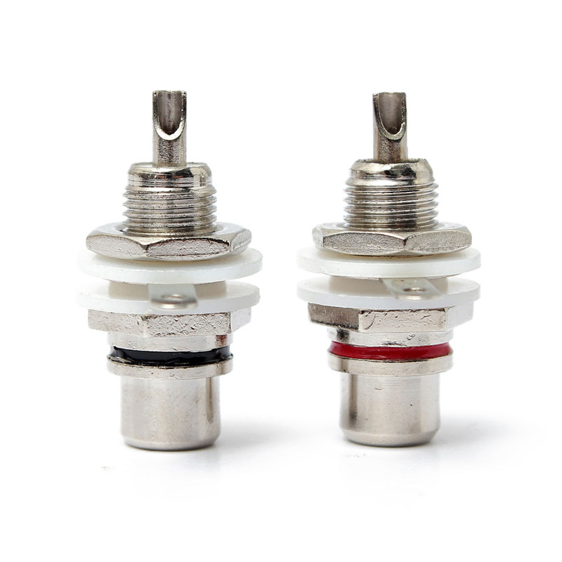 new arrvial!!!silver plated rca phono chassis sleve nut bulkhead solder female sockets insulated panel connectors