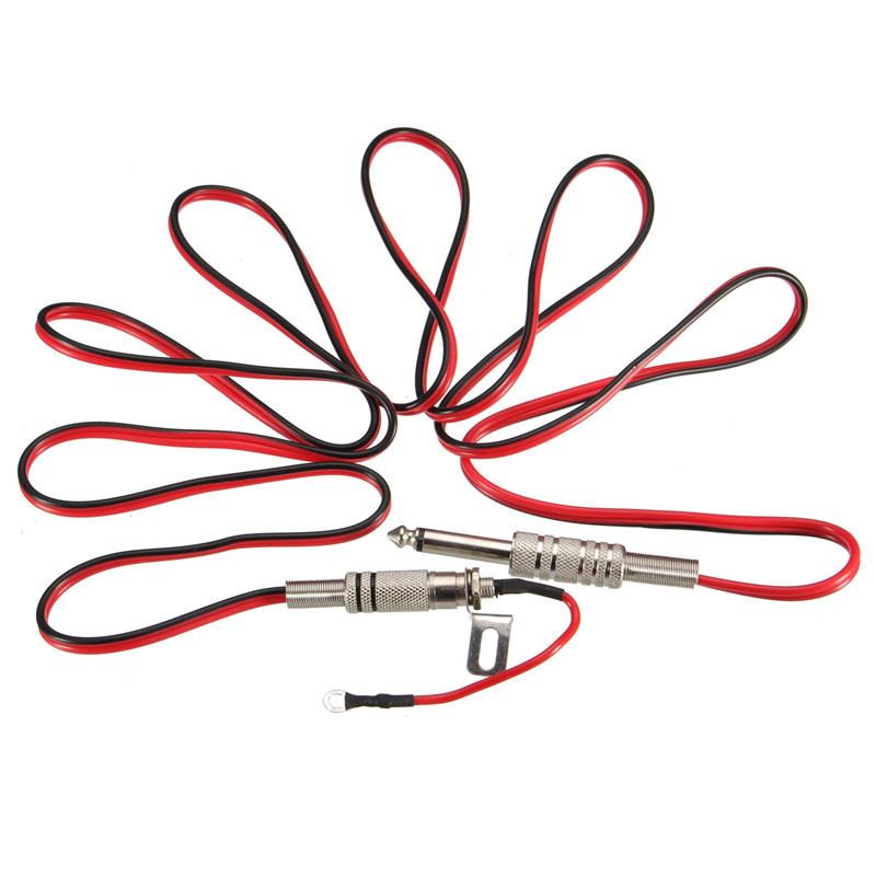 new arrvial!! tattoo gun machine auxiliary cable rca jack conversion kit red plug clip cord 1/4" excellent quality