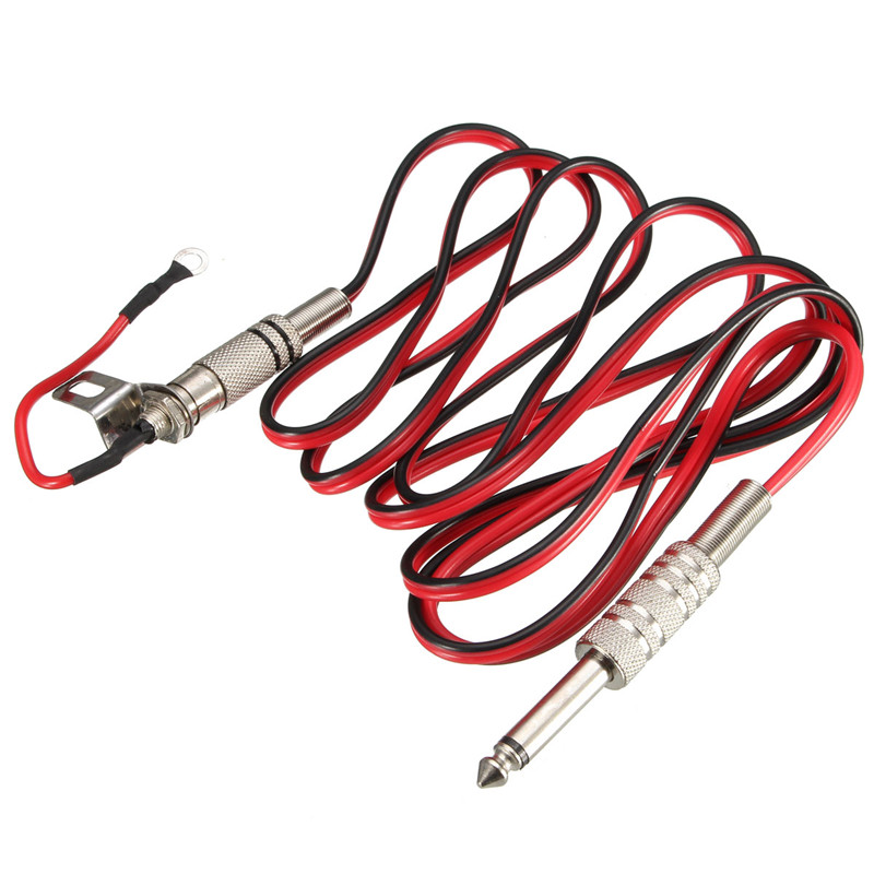 new arrvial!! tattoo gun machine auxiliary cable rca jack conversion kit red plug clip cord 1/4" excellent quality