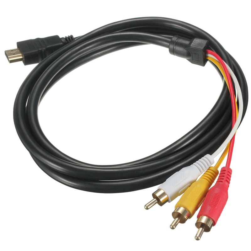 new black 5 feet 1.5m hdmi-male to 3 rca video audio av cable adapter for hdtv 1080p new black 5 feet 1.5m hdmi-male to 3 rca video audio av cable adapter for hdtv 1080p