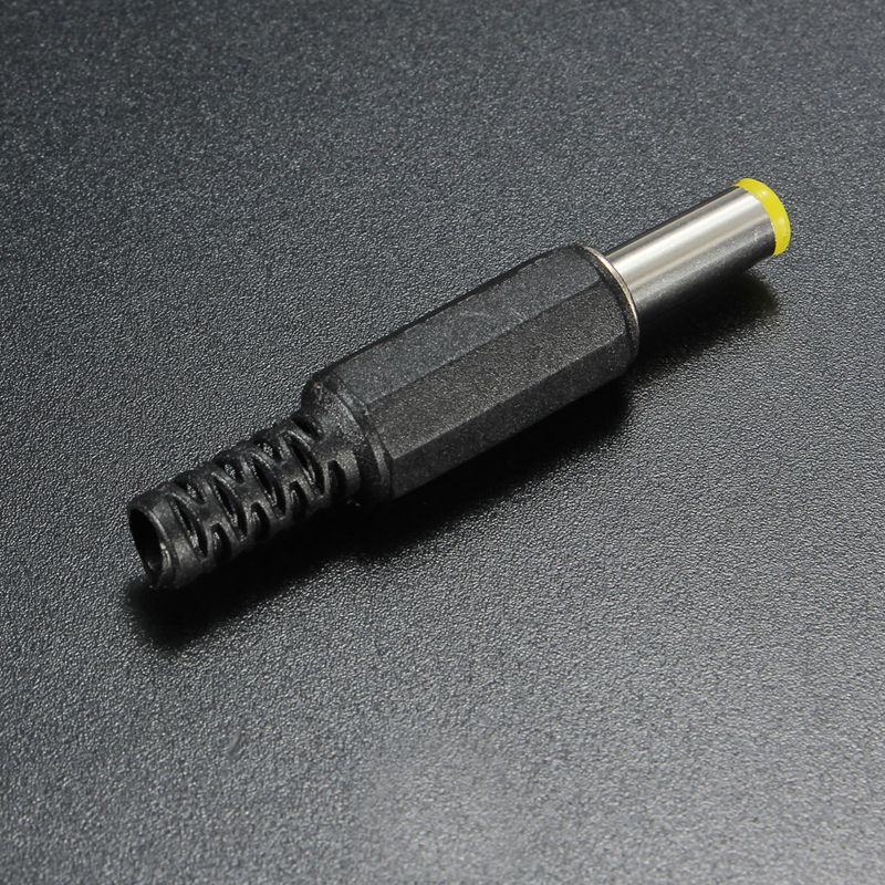 new dc 14mm 5.5x2.5mm male power plug jack socket connectors with yellow color tip