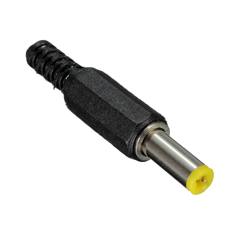 new dc 14mm 5.5x2.5mm male power plug jack socket connectors with yellow color tip