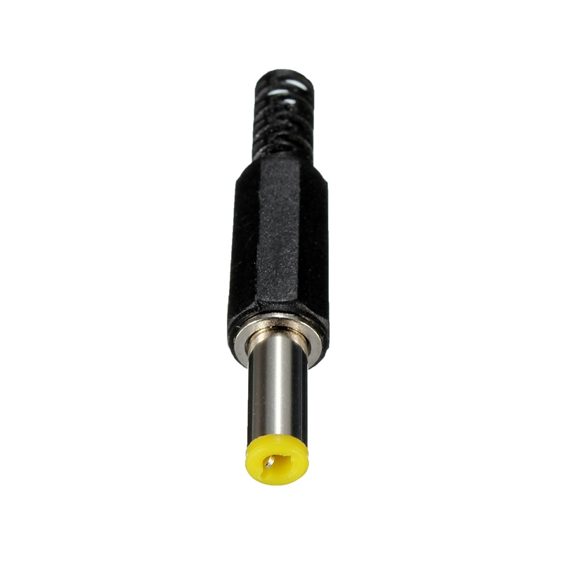 new dc 14mm 5.5x2.5mm male power plug jack socket connectors with yellow color tip
