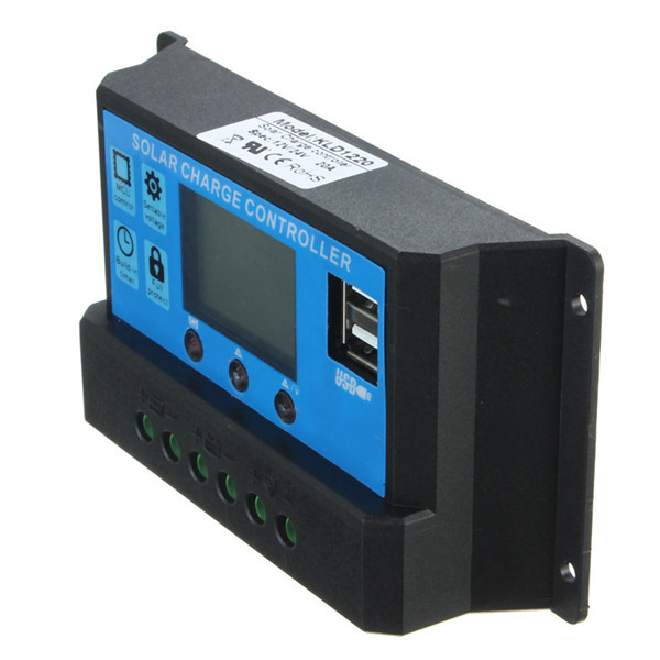 new design intelligent home auto 20a 12v-24v lcd display usb solar panel regulator automatic charge controller