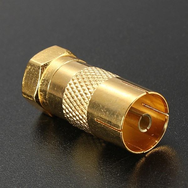 new gold plated f male plug to tv aerial female socket adaptor rf coaxial converter