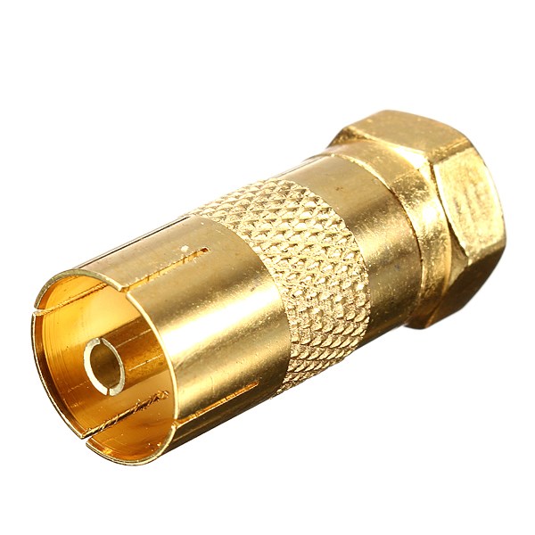 new gold plated f male plug to tv aerial female socket adaptor rf coaxial converter