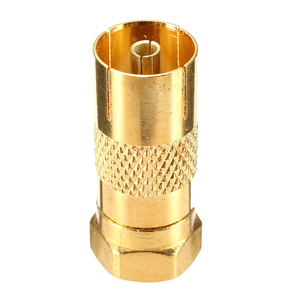 new gold plated f male plug to tv aerial female socket adaptor rf coaxial converter