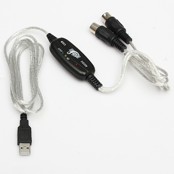 new midi usb interface cable cord line converter pc to music keyboard adapter