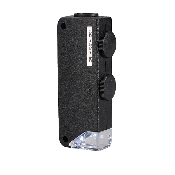 new mini handheld 60x-100x zoom magnifier microscope jewelers loupe magnifying glass led light