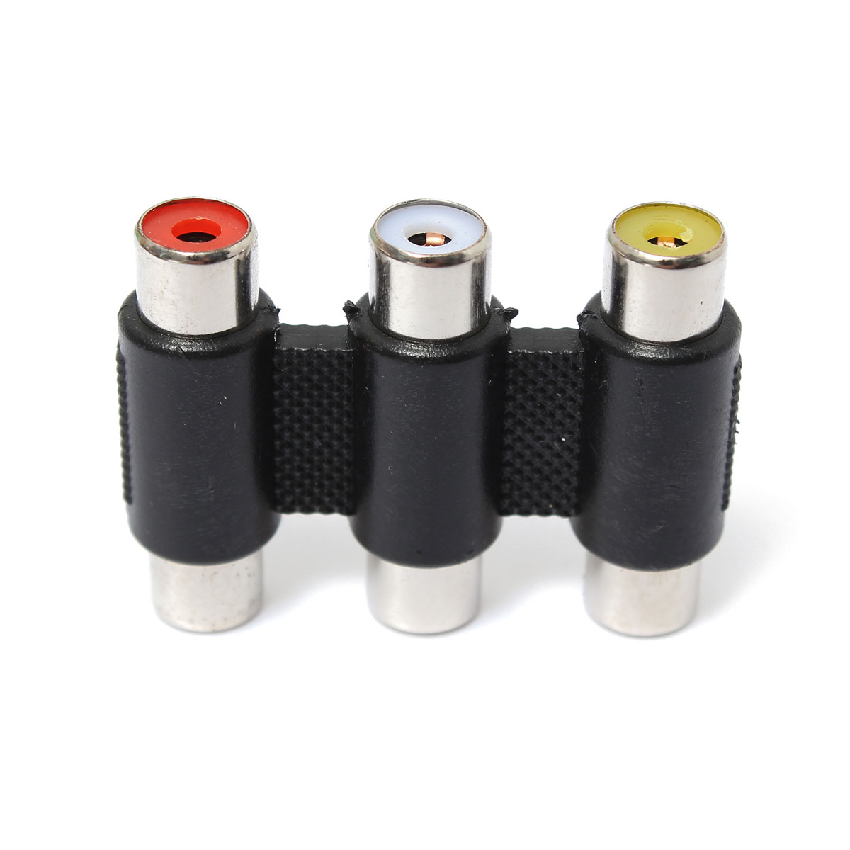 new triple 3 rca av audio video female to female f/f jack connector coupler adapter