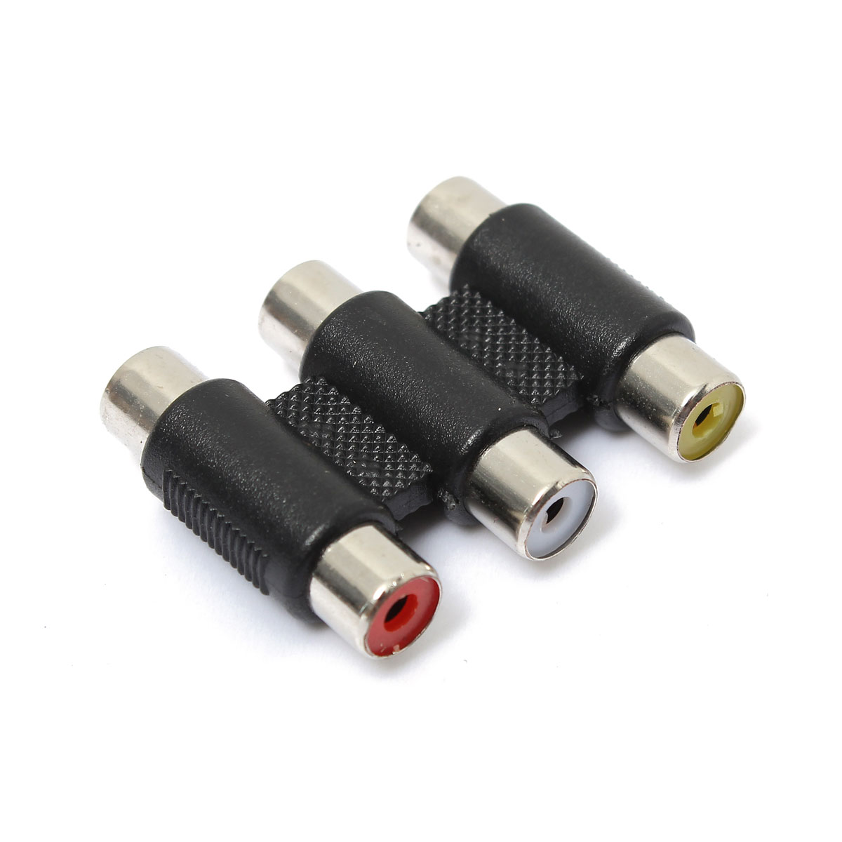new triple 3 rca av audio video female to female f/f jack connector coupler adapter