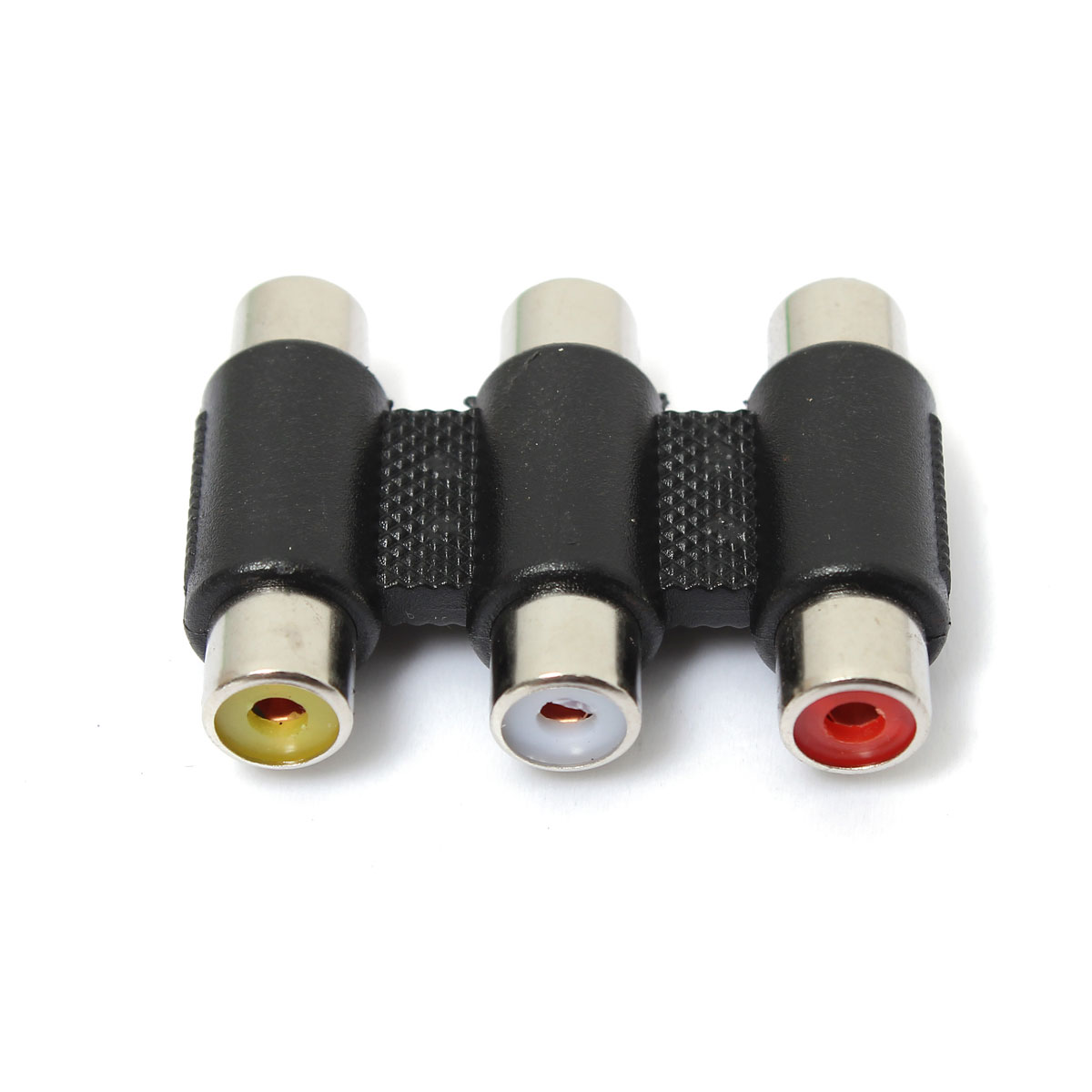 new triple 3 rca av audio video female to female f/f jack connector coupler adapter