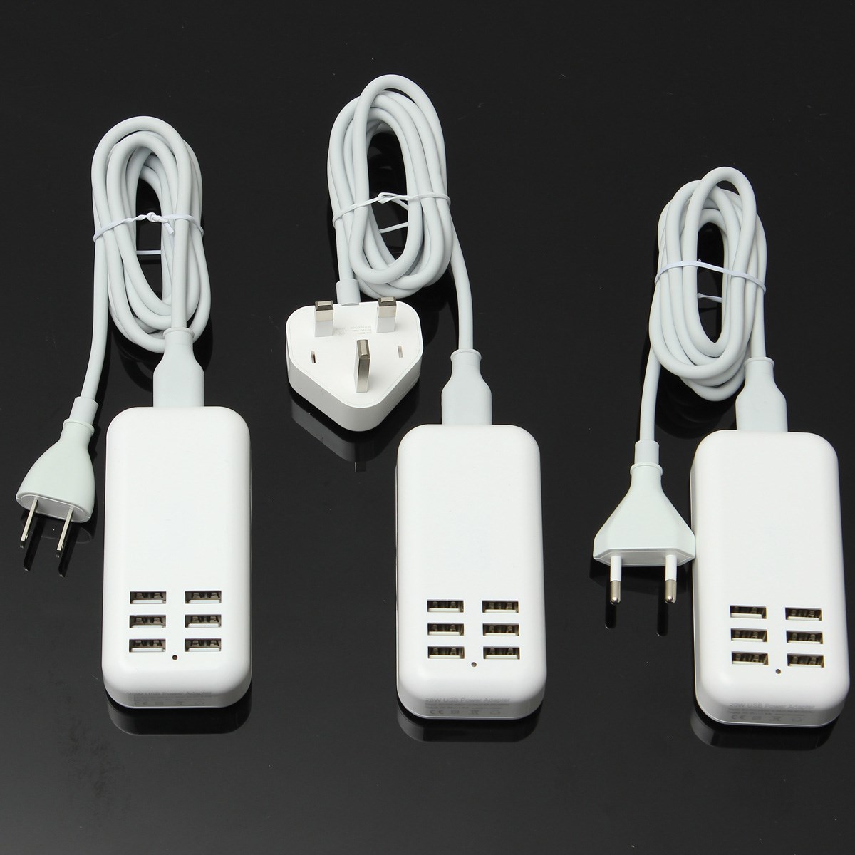 new universal 6 port portable usb hub desktop wall charger adapter eu/us/uk plug for phone tablet pc