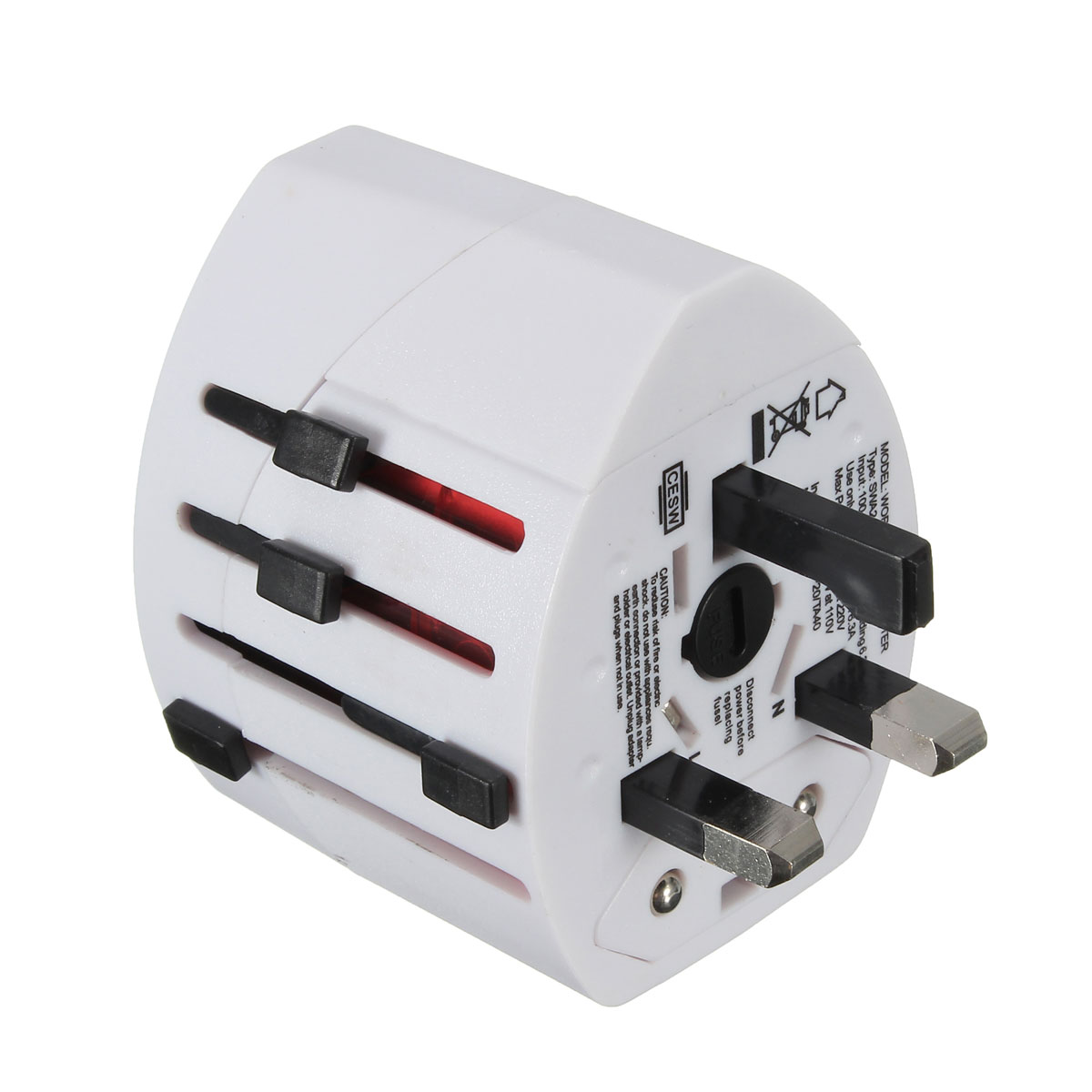 new universal world wide multi-fonction travel plug charger adapter with 2 usb port