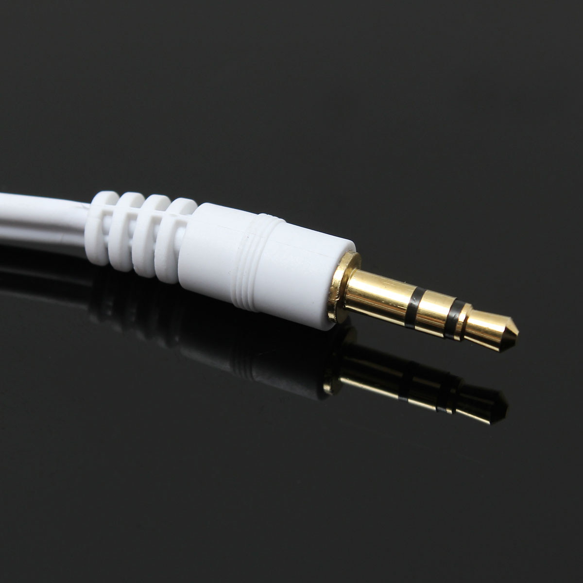 new white 3.5mm earphones headphones audio adapter cable lead cord jack y splitter