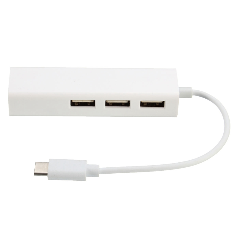 promotion usb3.1 type c to rj45 100m ethernet lan network+3.0 3-port hub cable adapter