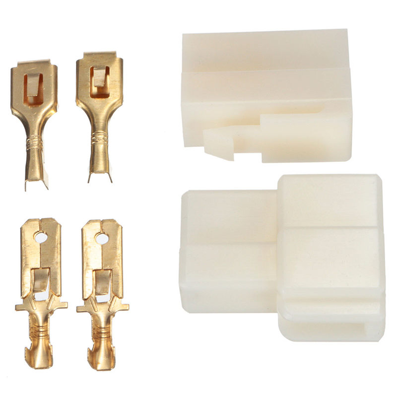 selling 2 way pin 6.3mm car electrical terminal block multi connector plug socket kit