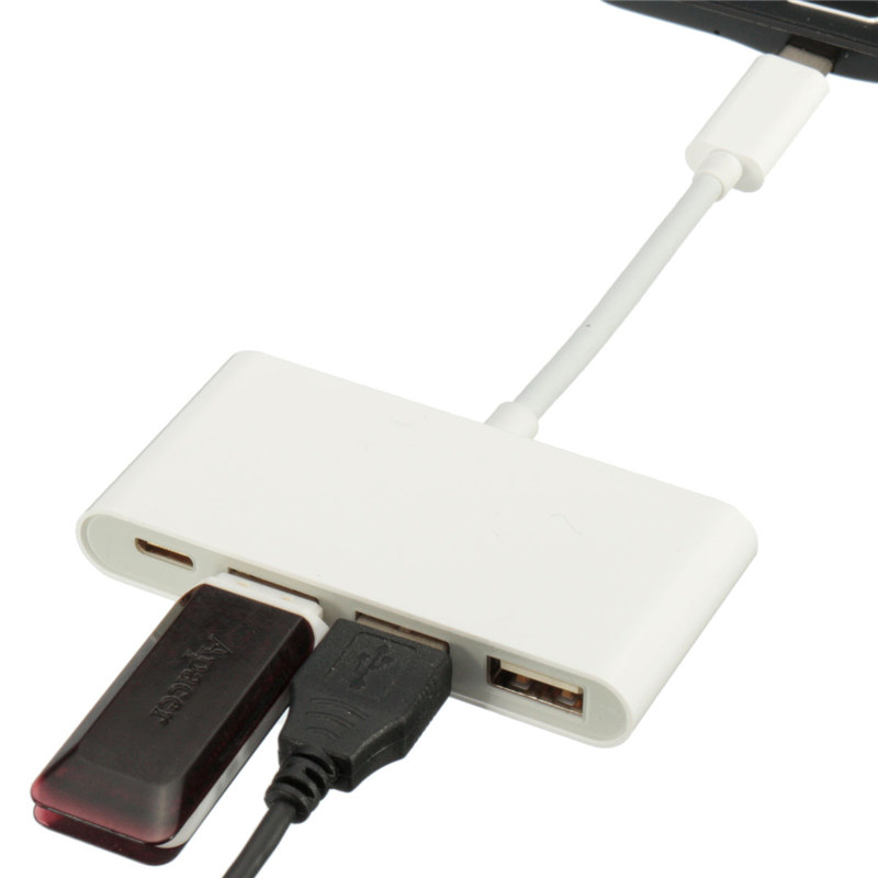 selling white type c usb 3.1 gen 1 usb-c to 4-port hub adapter 5gbps for macbook dc 5v 0.9a 76 x 37 x 11mm