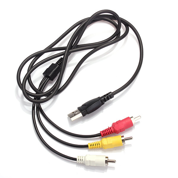 top 5ft 1.5m usb 2.0 a male to 3 rca male composite audio video converter adapter av hdd dvr data cable