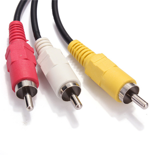 top 5ft 1.5m usb 2.0 a male to 3 rca male composite audio video converter adapter av hdd dvr data cable