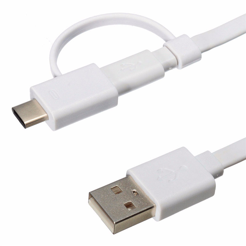 white 1m 2in1 usb3.1 type c micro usb2.0 to usb 2.0 charger cable for google nexus 5x for macbook 12
