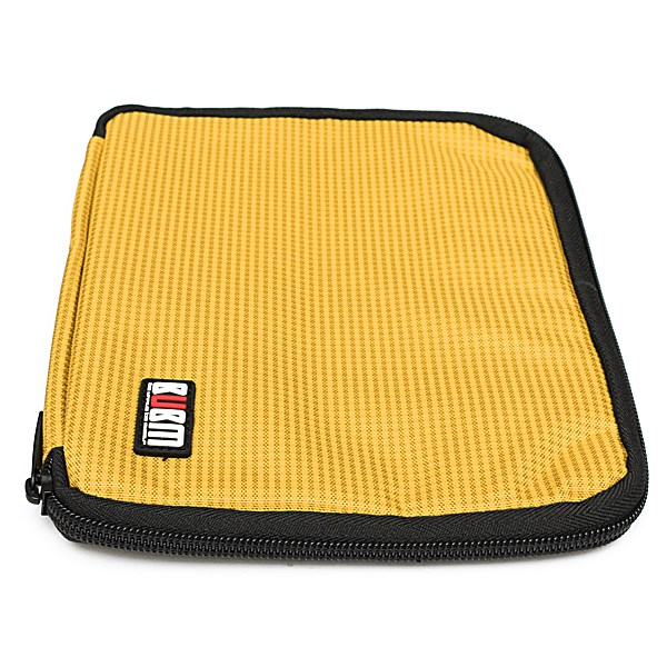 modern design yellow cable organizer bag case purse can put cables usb flash drive chargers headsets travel digital storage bag