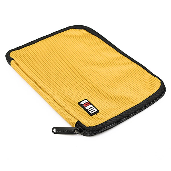 modern design yellow cable organizer bag case purse can put cables usb flash drive chargers headsets travel digital storage bag