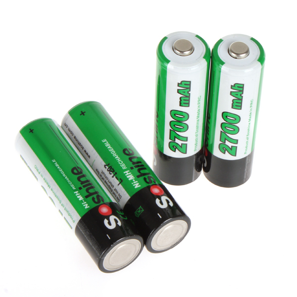 4pcs/pack soshine ni-mh aa battery 2700mah 1.2v rechargeable batteries + portable battery box