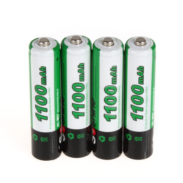 4pcs/pack soshine ni-mh aaa battery 1100mah 1.2v rechargeable batteries +portable battery box case