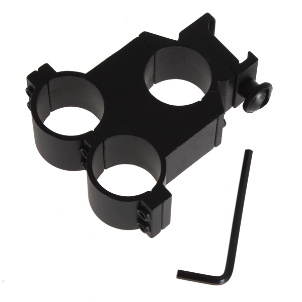 aluminum alloy bike bicycle flashlight torch bracket holder mount clip for front flash light - 26mm ring diameter / 3 ring hole