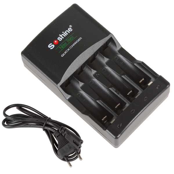 soshine intelligent smart quick battery charger for aa / aaa ni-mh rechargeable battery with led indicator 4 independent channel
