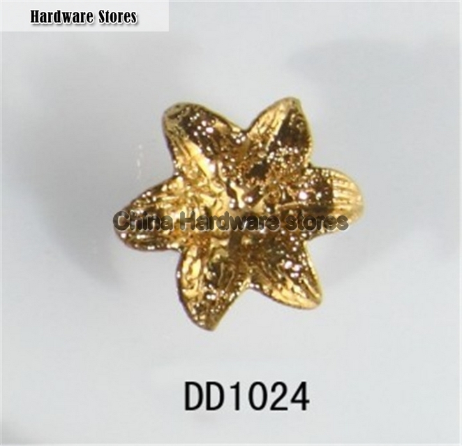 flower lily ceramic knob gold plated antique furniture knob wardrobe cupboard knobs drawer dresser knobs cabinet pulls DD1024