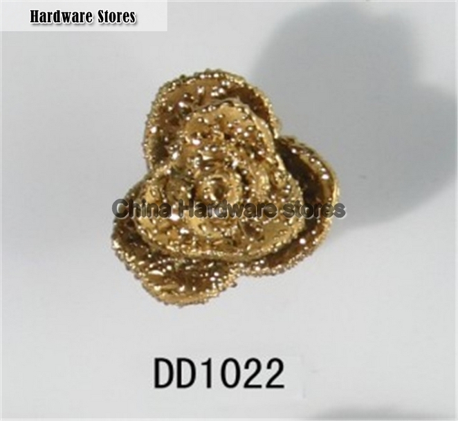 flower rose ceramic knob gold plated antique furniture knob wardrobe cupboard knobs drawer dresser knobs cabinet pulls DD1022