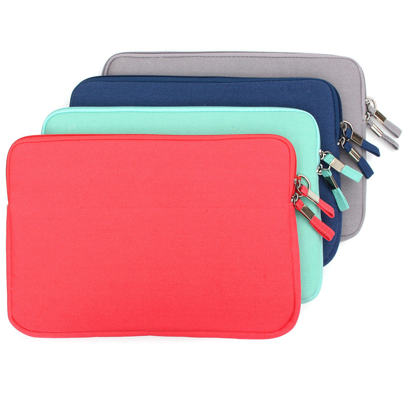 brand new slim canvas briefcase notebook laptop sleeve case carry bag pouch cover for macbook 12'' 4color with small bag