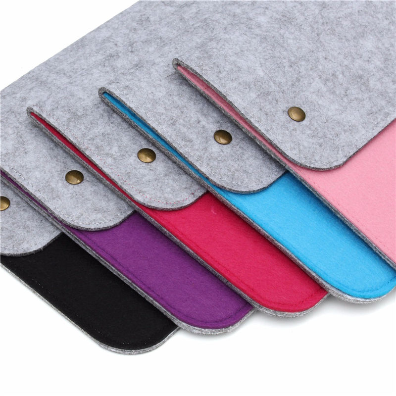 fashion slim soft wool felt laptop protect case bag cover for macbook 12inch 34.5x25cm rose red purple black blue pink