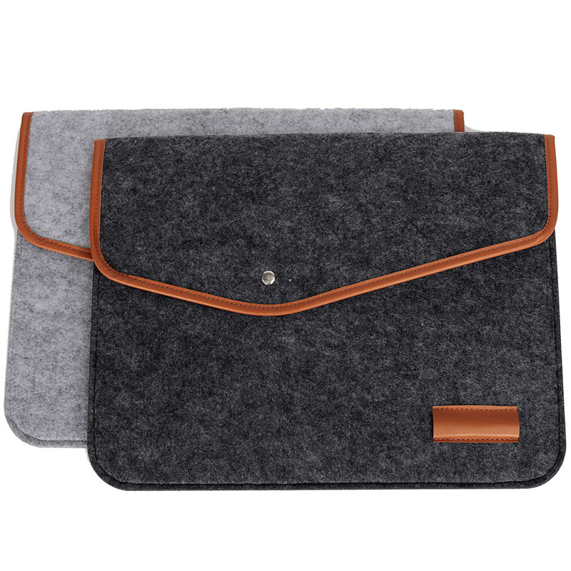selling fashion woolen felt laptop notebook sleeve bag case skin cover for macbook air pro retina 15" 2color