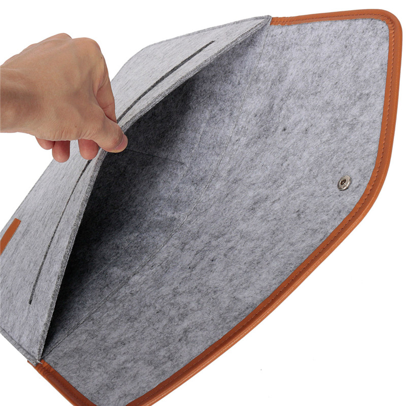 selling fashion woolen felt laptop notebook sleeve bag case skin cover for macbook air pro retina 15" 2color