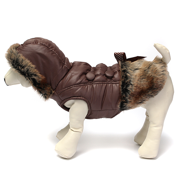2015 new arrival new cute pet dog clothes soft cotton winter coat jacket winter warm dog button with little bow13.96
