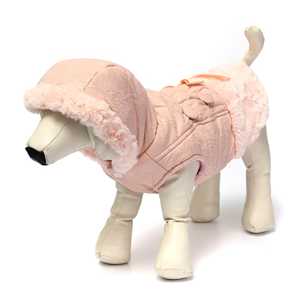 2015 new arrival new cute pet dog clothes soft cotton winter coat jacket winter warm dog button with little bow13.96