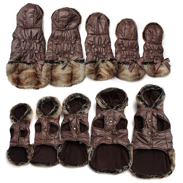 2015 new arrival new cute pet dog clothes soft cotton winter coat jacket winter warm dog button with little bow13.96