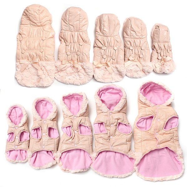 2015 new arrival new cute pet dog clothes soft cotton winter coat jacket winter warm dog button with little bow13.96